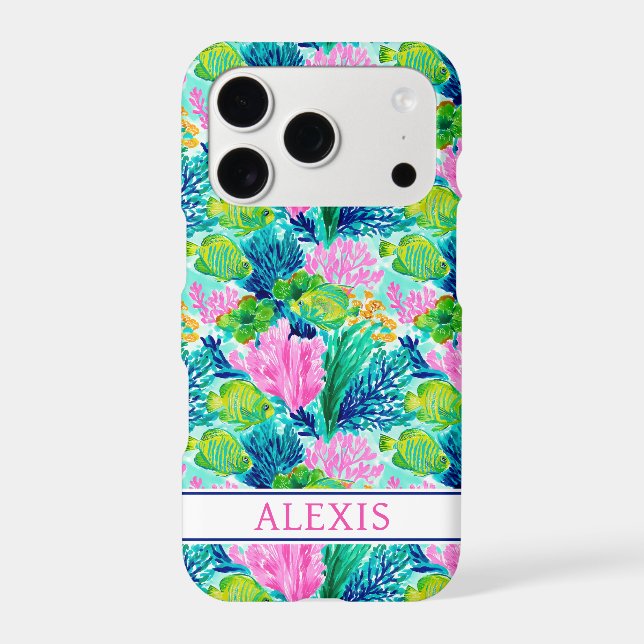 Watercolor Coral Reef Monogrammed (Back)