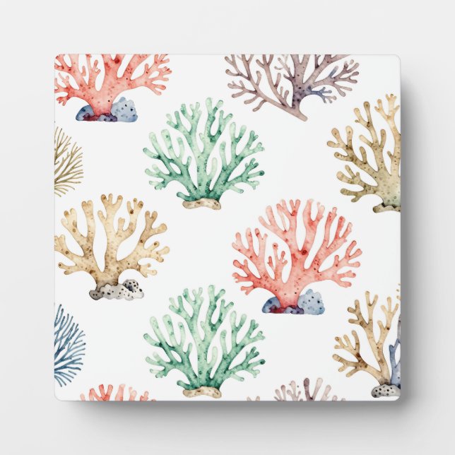Watercolor Coral Reef Pattern Plaque (Front)