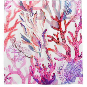 Watercolor corals. Seamless pattern with the under
