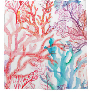 Watercolor corals. Seamless pattern with the under