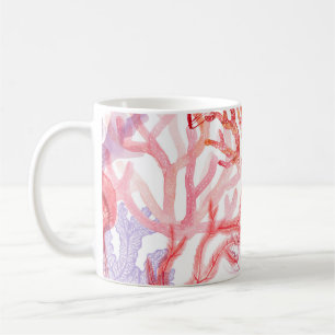 Watercolor corals: underwater world pattern. coffee mug