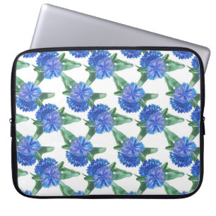 watercolor cornflowers laptop sleeve
