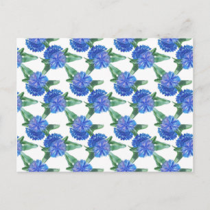 watercolor cornflowers postcard
