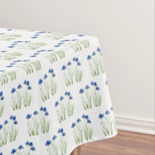 Watercolor Cornflowers Wildflowers Blue Floral  Tablecloth