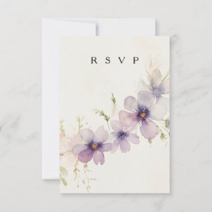 Watercolor cosmos flowers RSVP meal choices Card