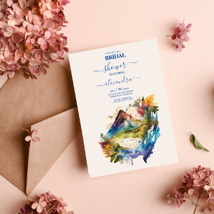 Watercolor Costa Rica Destination Bridal Invitation