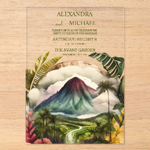 Watercolor Costa Rica Destination Wedding Invitati Acrylic Invitations