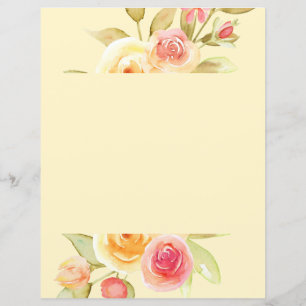 Watercolor Cottage Garden Roses Scrapbook Paper
