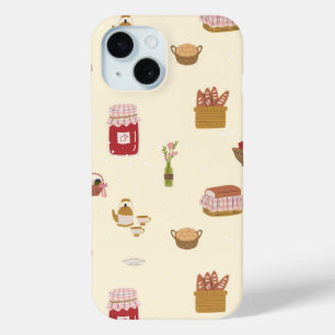 Watercolor Cottagecore Kitchen Seamless Pattern iPhone 15 Case