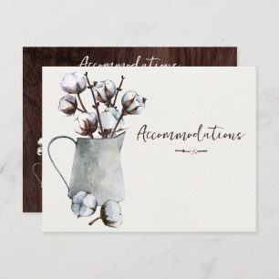Watercolor Cotton Stems in Grey Pitcher Enclosure RSVP Card