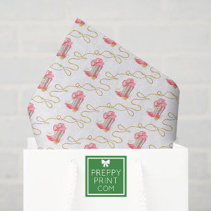 Watercolor Country Christmas Cowboy Boots Tissue Paper