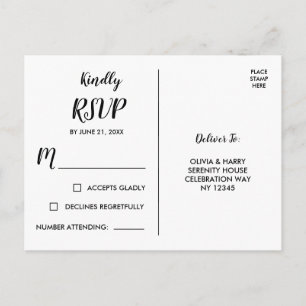 Watercolor Country Flowers RSVP Postcard