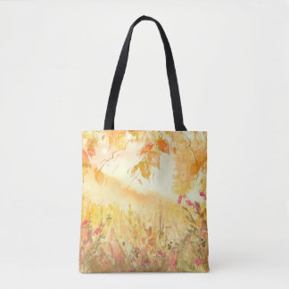 Watercolor Country Forest Landscape Art Tote Bag