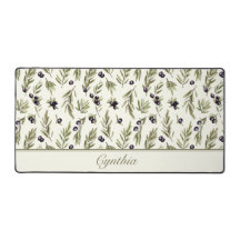 Watercolor Country Olive Pattern Monogram Name
