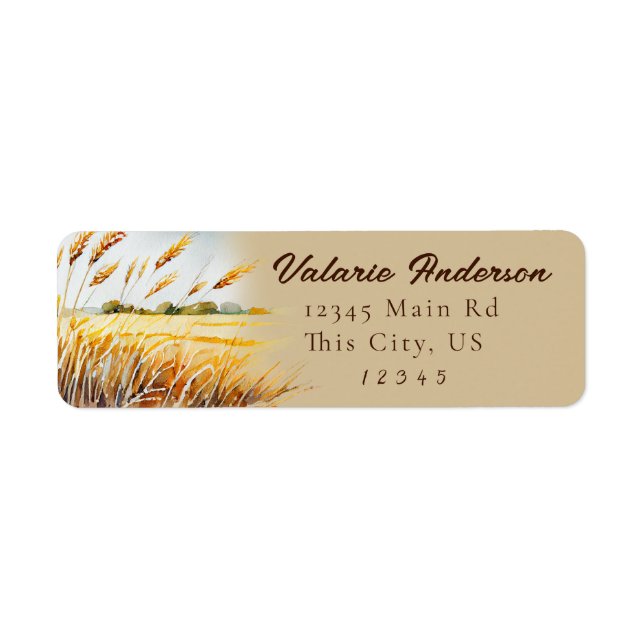 Watercolor Country Wheat Field (Front)