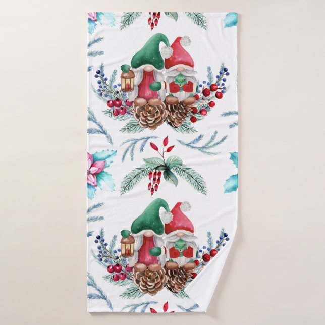 Watercolor Couple Gnomes  Bath Towel Set (Bath Towel)