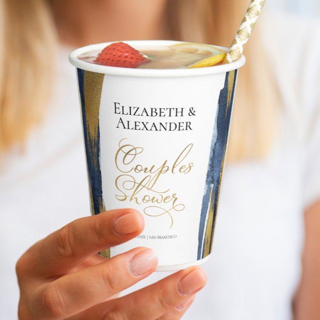 Watercolor Couples Shower Paper Cups | Abstract (Creator Uploaded)