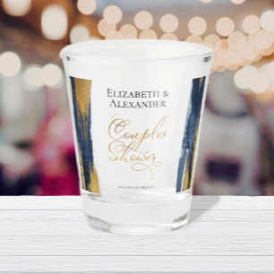 Watercolor Couples Shower Shot Glasses Abstract