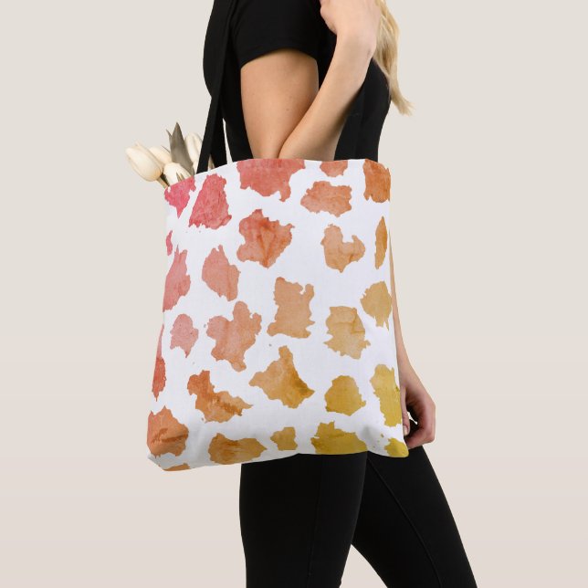 Watercolor Cow Skin Pattern Tote Bag (Close Up)