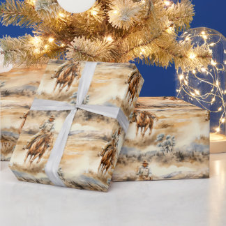Watercolor Cowboy far West - Wrapping Paper
