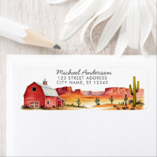 Watercolor Cowboy Western Return Address     