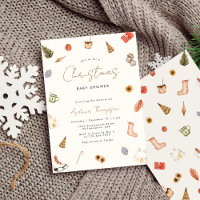 Watercolor Cozy Christmas Baby Shower