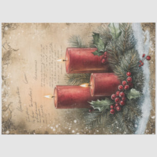 Watercolor cozy Christmas decoration holly berry Tissue Paper