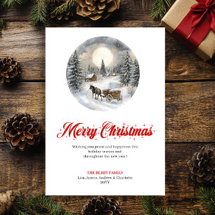 Watercolor Cozy Holiday Scene Greeting Card