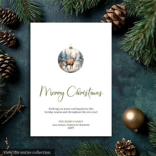 Watercolor cozy winter scene deer Christmas Invite (Watercolor cozy winter scene deer Christmas Invite)