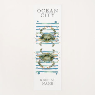 WATERCOLOR CRAB , BEACH TOWN, OCEAN CITY RENTAL YOGA MAT