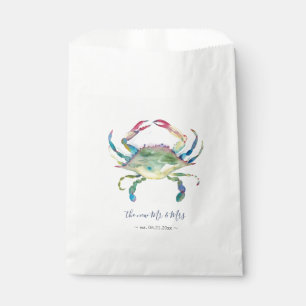Watercolor Crab Favour Bags Beach Wedding Ideas