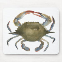 Watercolor Crab - Grey