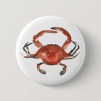 Watercolor Crab - Red