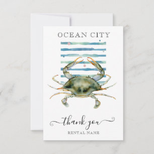 WATERCOLOR CRAB, VILLE DE PLAGE, OCÉAN CITY MERCI