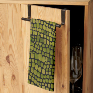 Watercolor Crocodile Print Kitchen Towel