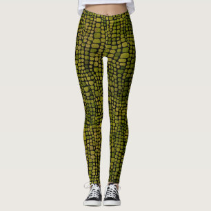 Watercolor Crocodile Print Leggings