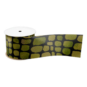 Watercolor Crocodile Print Satin Ribbon