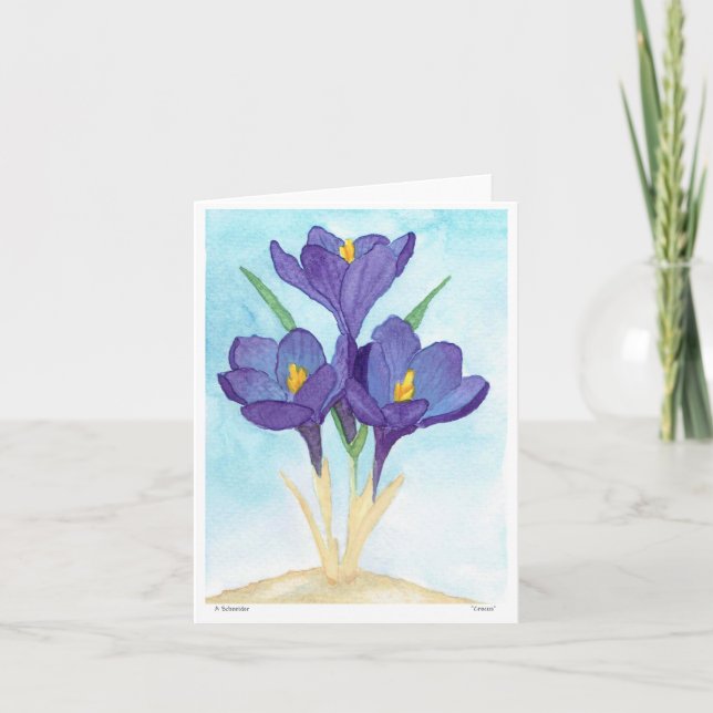 Watercolor Crocus Note Cards (Front)
