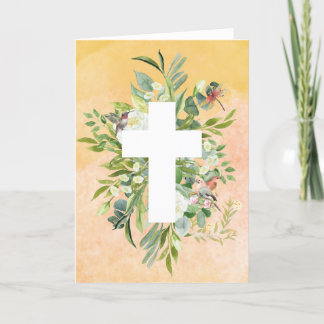Watercolor Cross Blank Christian Card Any Occasion