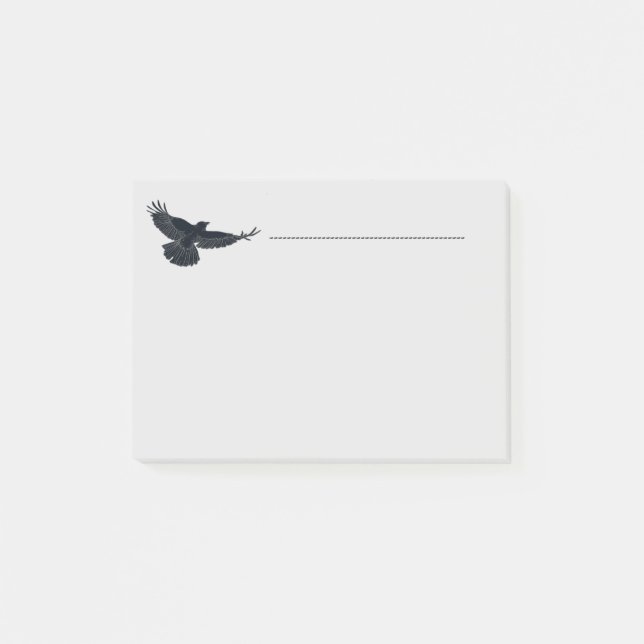 Watercolor Crow Bird Nature Wildlife Art  Post-it Notes (Front)
