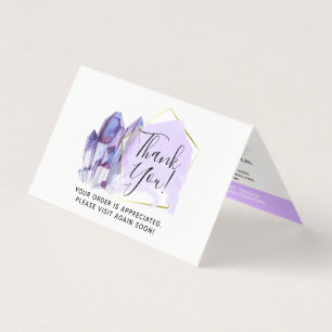Watercolor Crystals & Gold Boho Thank You Card