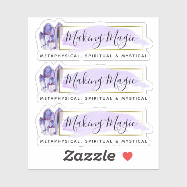 Watercolor Crystals & Gold Geometric 3-Piece Logo (Sheet)