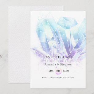 Watercolor Crystals Wedding Save The Date