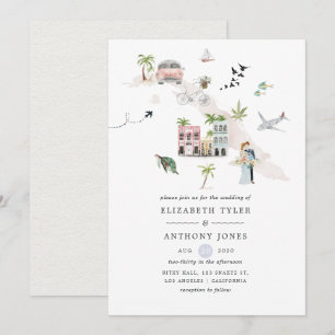 Watercolor Cuba Destination Wedding Invitation