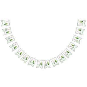 Watercolor Cucumber Big Dill Birthday Party Bunting Flags