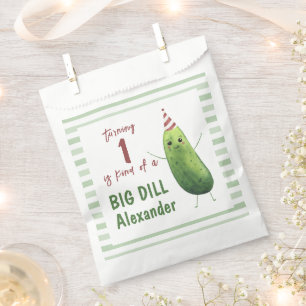 Watercolor Cucumber Big Dill Birthday Party Favour Bag
