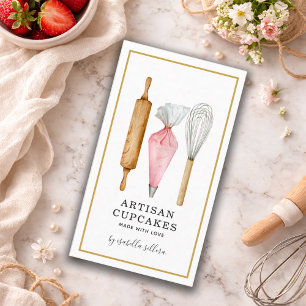Watercolor Cupcake Bakery  Business Card