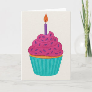 Watercolor Cupcake Greeting Card