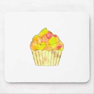 Watercolor Cupcake Painting Mouse Pad