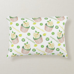 Watercolor cupcakes decorative pillow